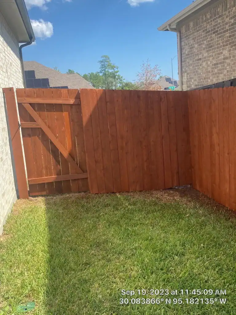 Fence staining in Kingwood TX