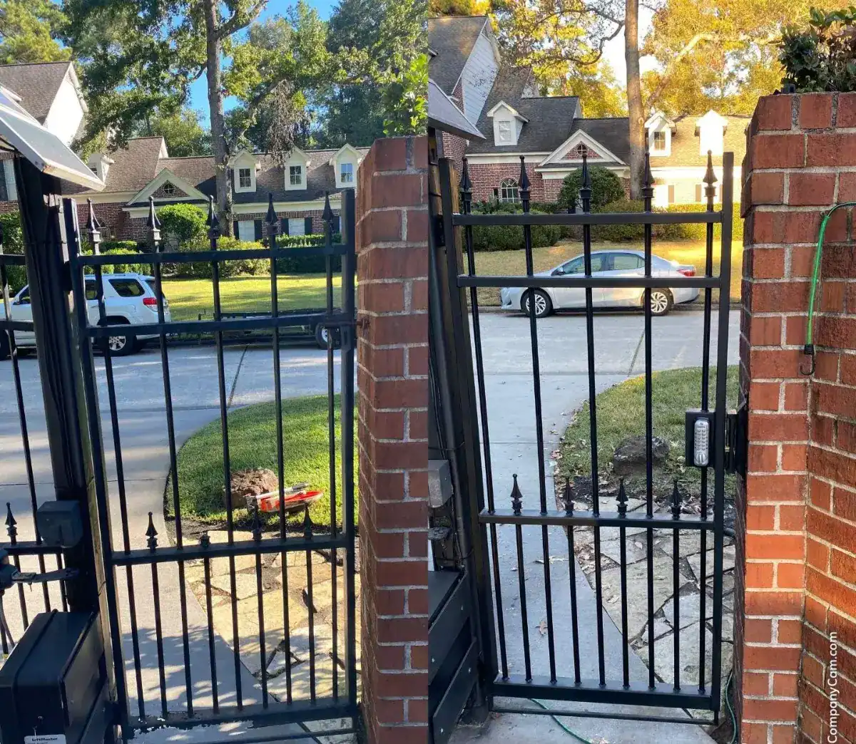Ornamental metal fence and gate installed by Astro Outdoor Designs